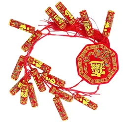 100cm Simulated Firecrackers Outdoor Decor Wall Pendant Lantern Firecrackers Red Tassels Pendants Ornament New Year Hanging