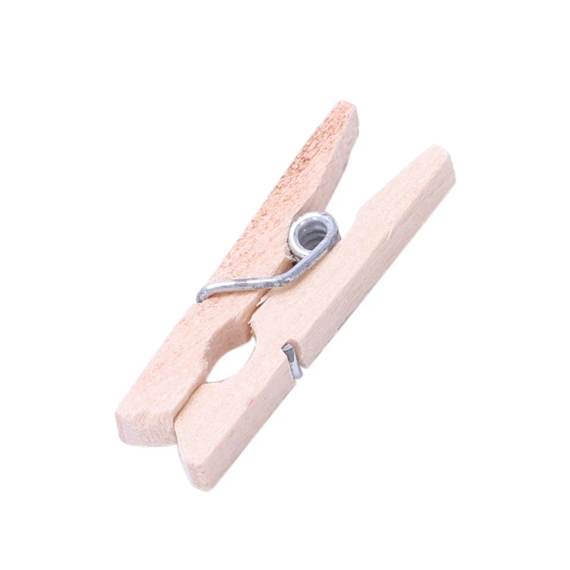 100 pz/set 25Mm Mini Clip in legno Natural Craft Pin Line Photo Baby 1 rotolo 100 metri Natural Textured Hessian juta spago Strin