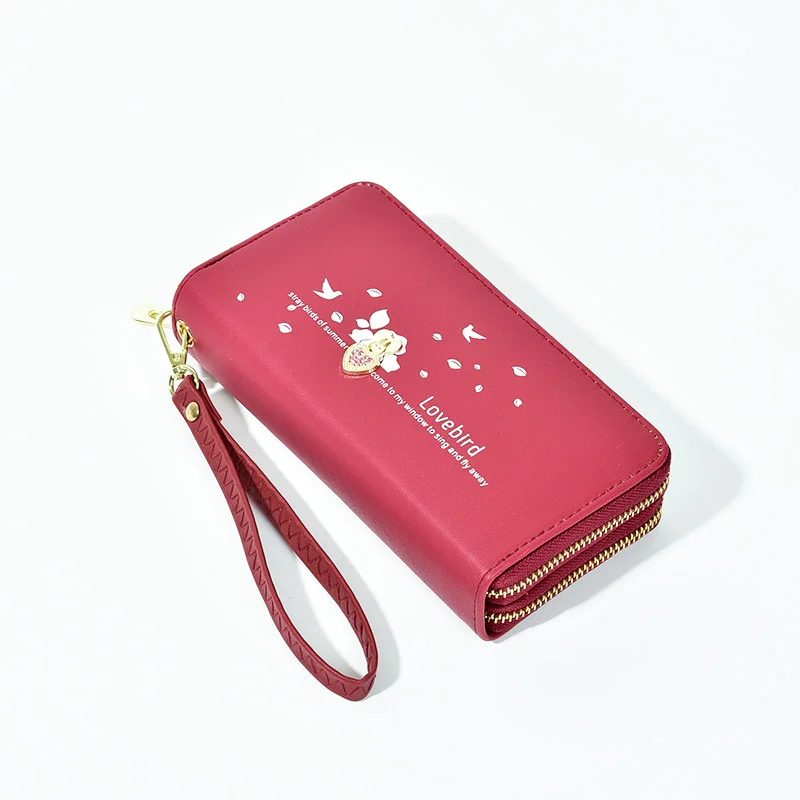 

Wallet women's long new high-capacity wallet double zipper handbag love printed mobile phone bag