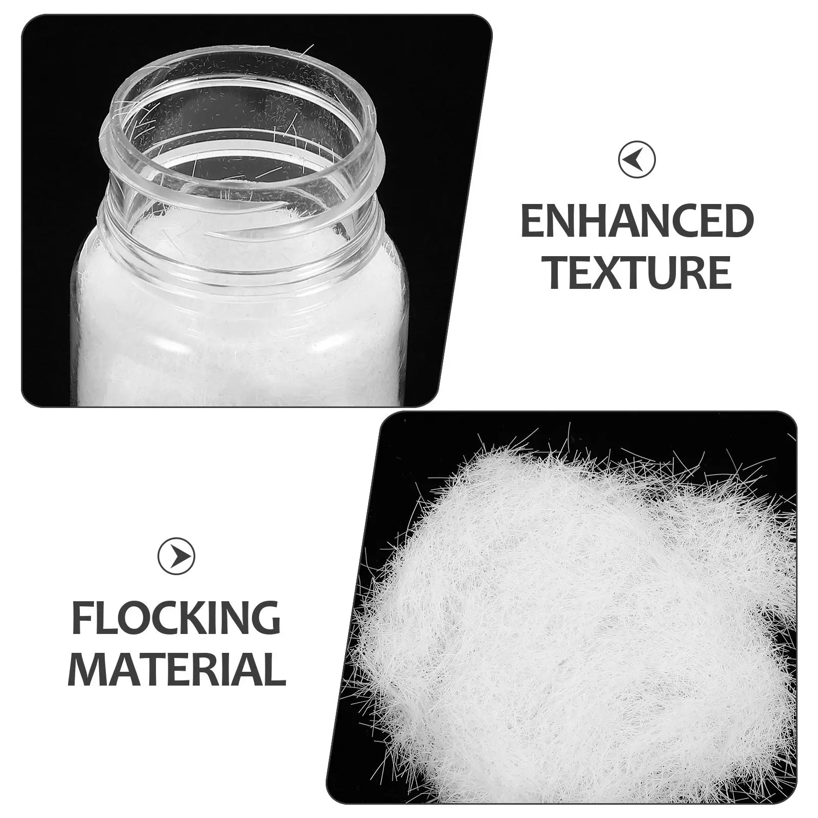3 Bottles White Flocking Powder Crafting Material Multi-Use DIY Flocking Scatter for Handmade Decorative Projects School Family
