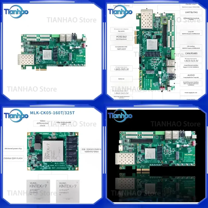 for Milinker Mlk F30 CK05 160T 325T FPGA Development Board with PCIe Interface Scalable IO for Xilinx Artix 7 XC7A160