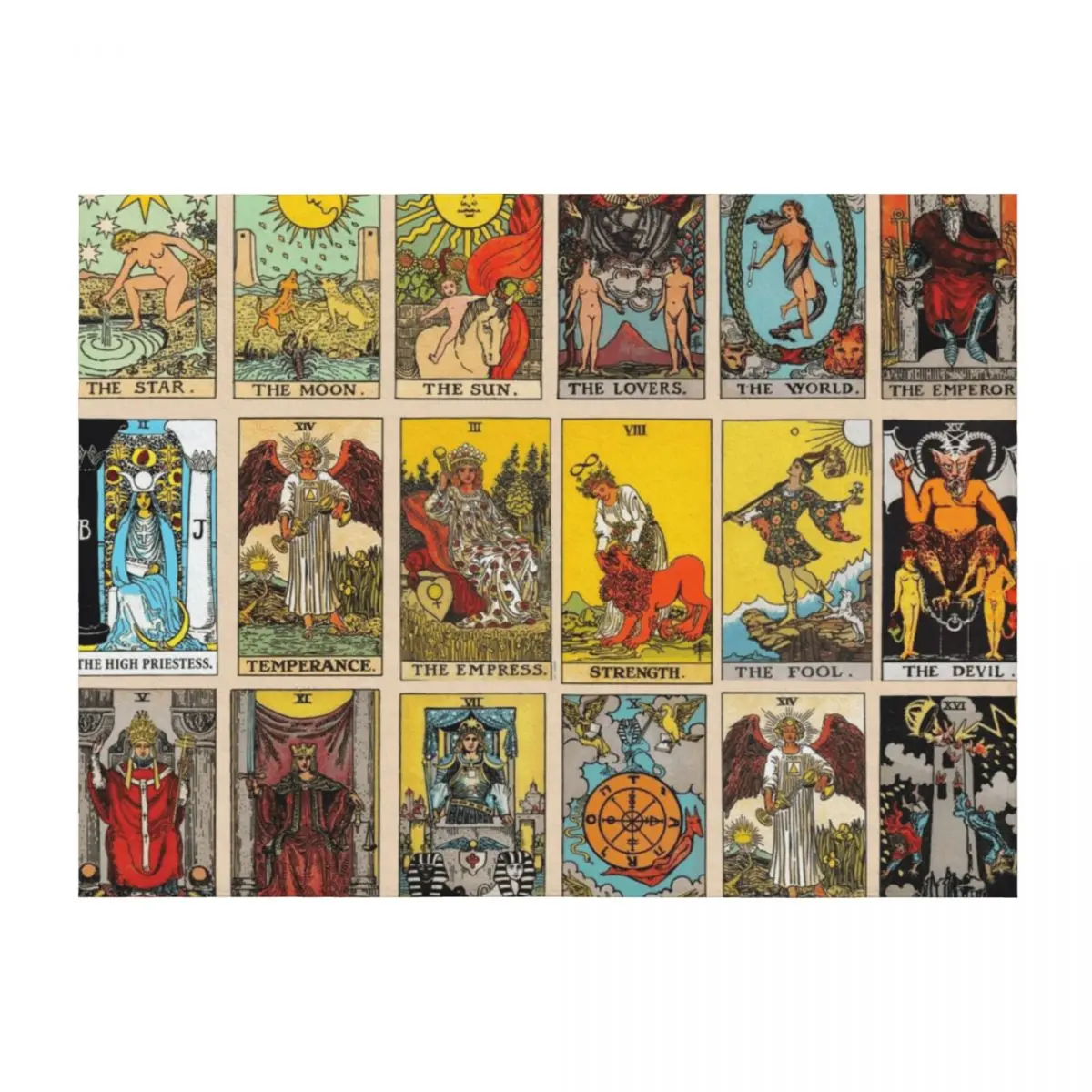 

Tarot Cards Throw Blanket Furry Flannel Fabric For Sofa Thin Custom Blankets
