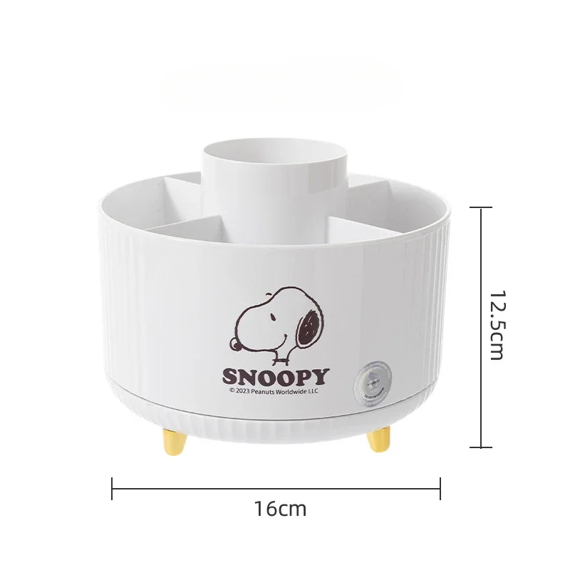 Snoopy scatola portaoggetti rotante per il trucco organizzatore cosmetico da tavolo a prova di polvere creativo supporto per ombretti per rossetto