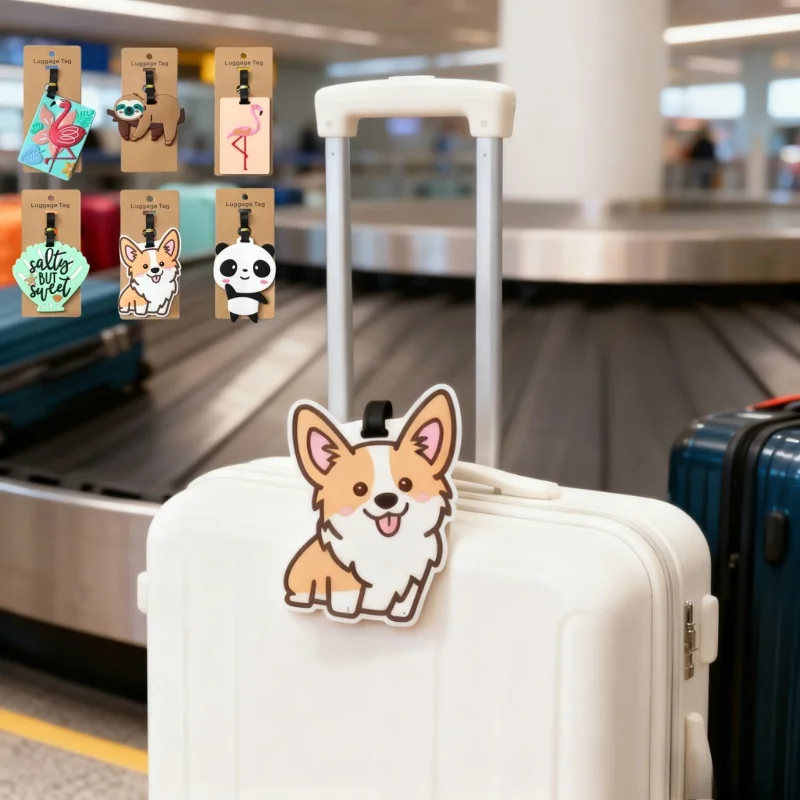 Lovely Panda Corgi Flamingo Luggage Tag, Cute and Interesting Luggage Luggage Tag, Anti Loss Identification Tag, 17 Options