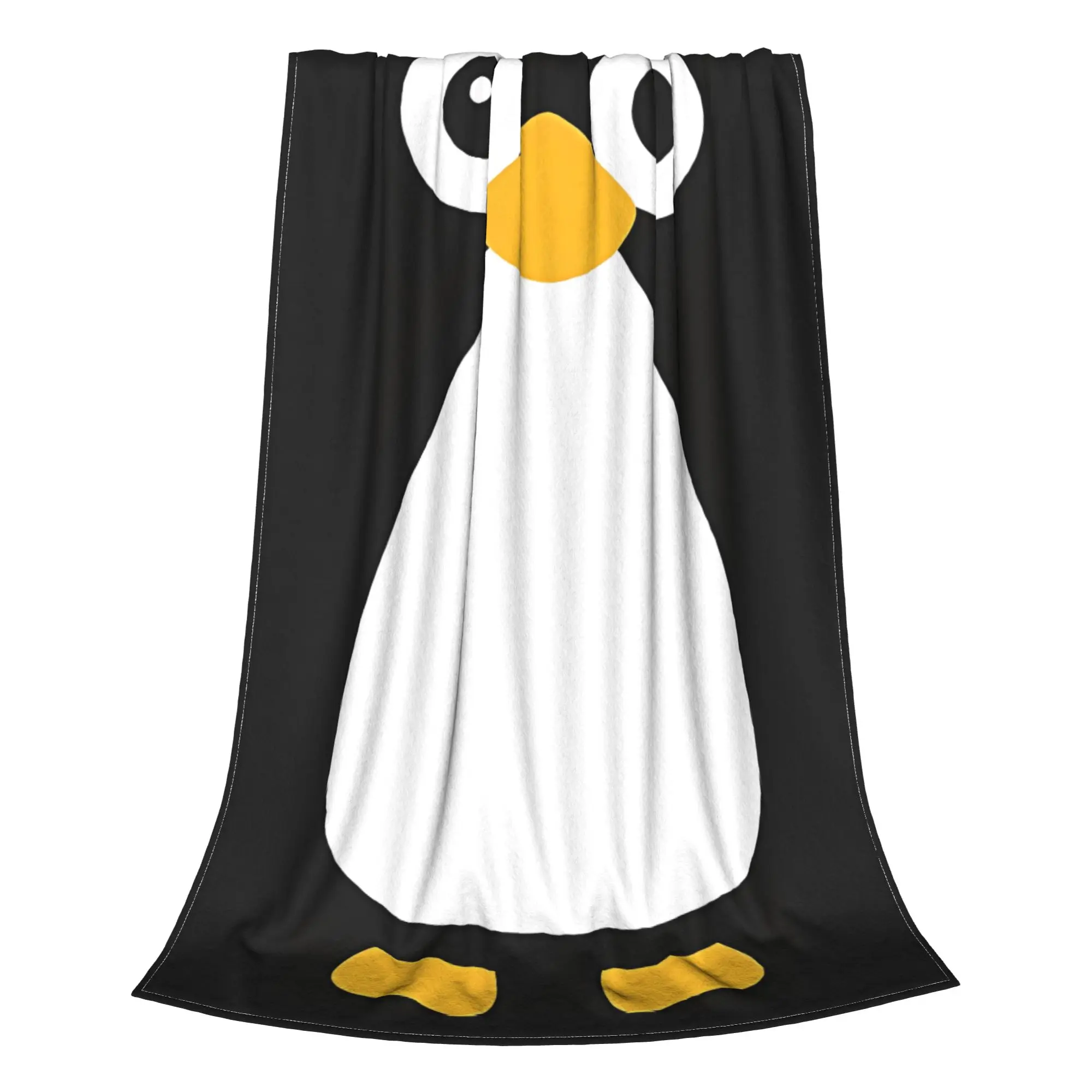 1PC Home Cute Room Decor Vector Penguin Blanket Throw Blanket Animal Face Novelty Warm Blanket All Season