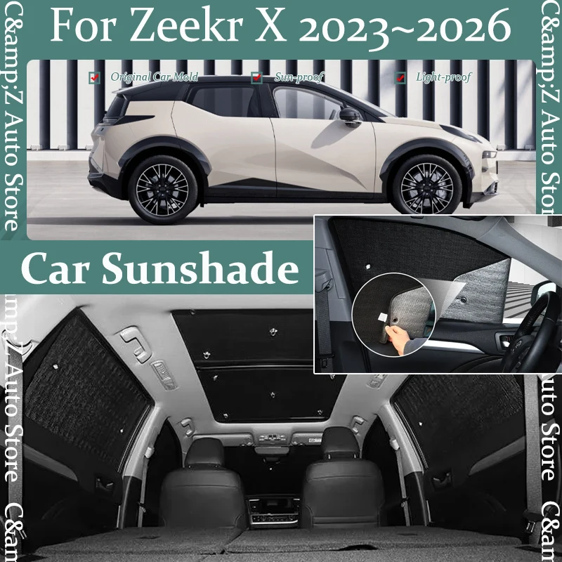 Car Sun Visors For Geely Zeekr X 2023 2024 2025 2026 Anti-UV Window Sunhsade Covers Windshields Sun Shades Pads Auto Accessoires