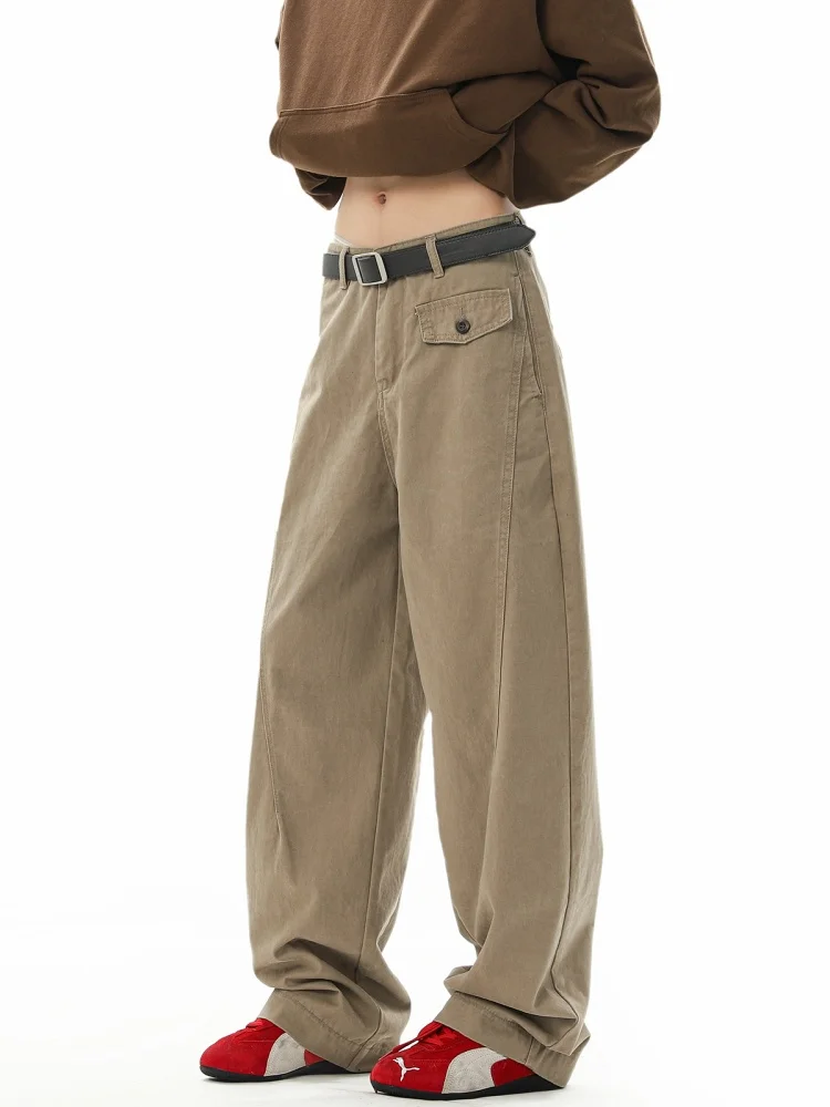 

Мужские рабочие брюки American Splice Knife: весенне-осенние, с высокой талией, прямые, широкие штанины, повседневные, длинные, молодежные, модный бренд