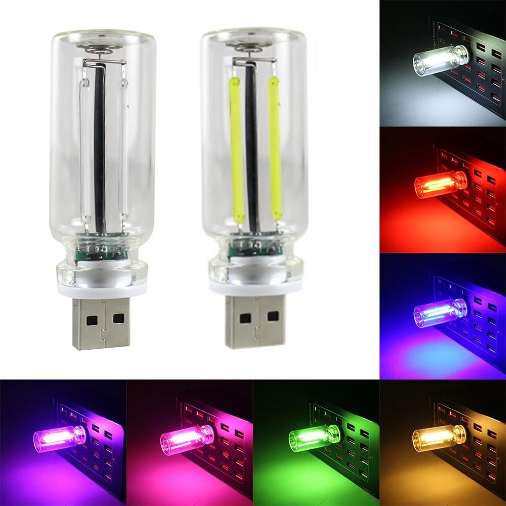 Retro USB LED Filament Touch Dimming Bulb 5V Retro LED Edison Bulb Night Light Camping Incandescent Decorative LED Lighting