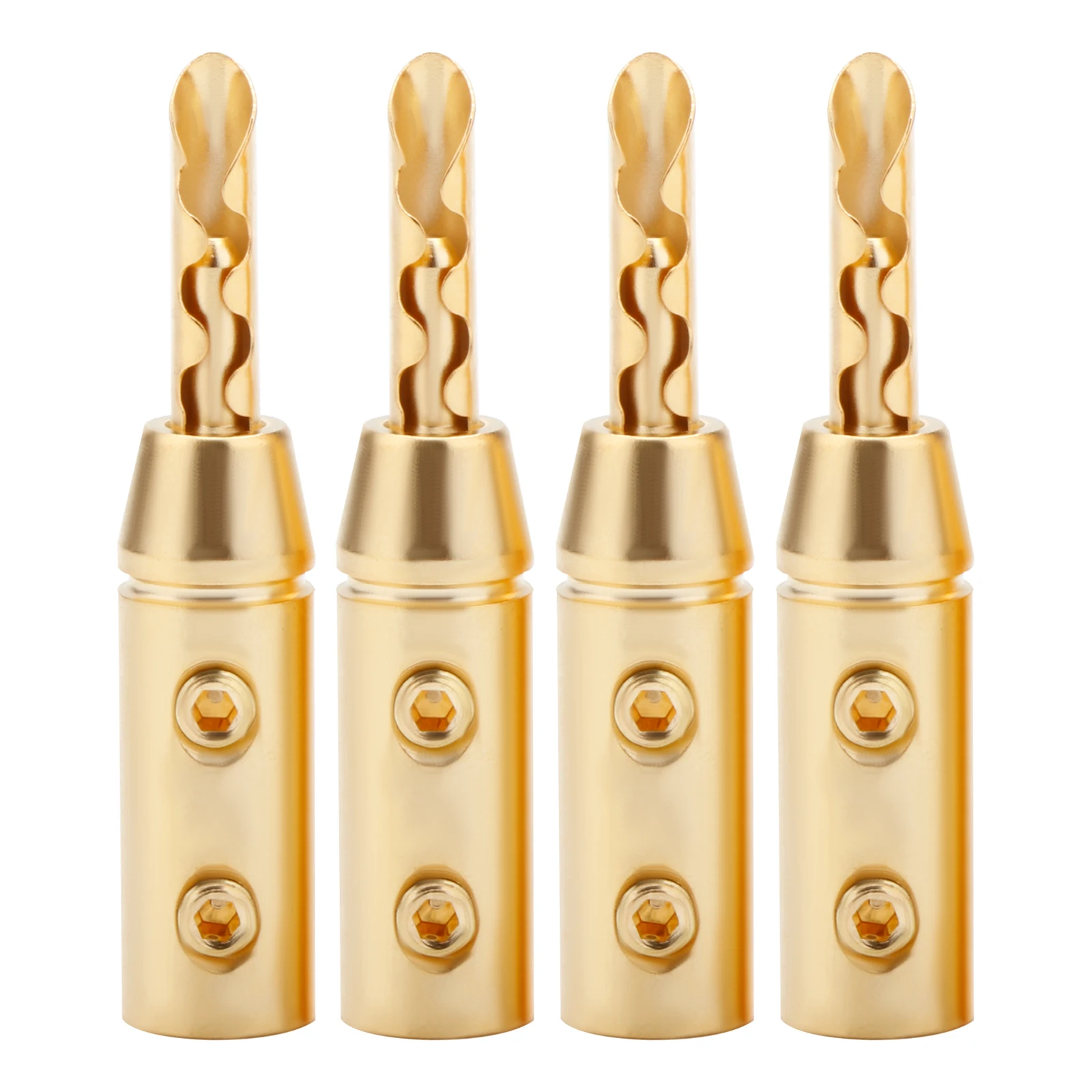 

Preffair BA1419 Gold Plated Z Type Banana Plug BFA Banana Head HIFI Speaker Cable Male Connector
