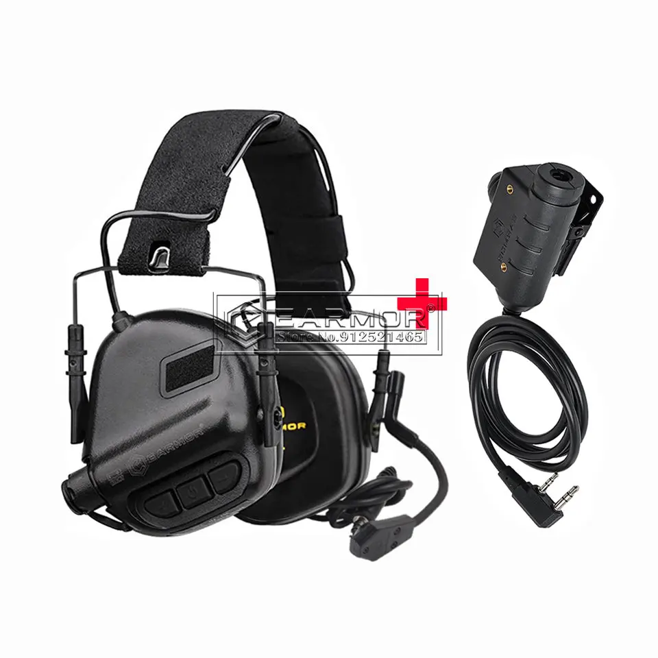 EARMOR OPSMEN M32 MOD4 Tactical Headset & M51 PTT Adapter Set Suitable for Fast Helmet ARC Rail Freely Change Head Mounted