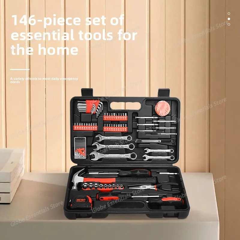 148-Piece Automotive and Household Tool Set -Multifunctional Kit for Car Enthusiasts, DIY Home Repairs, and Everyday Maintenance