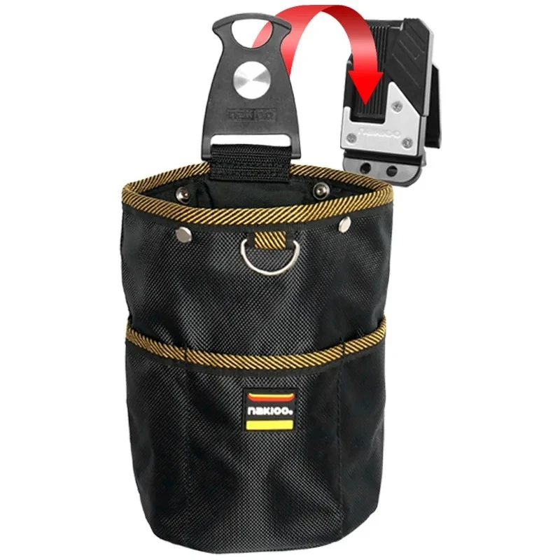 Rotating quick hanging nail tool bag for woodworking, electrical, and mechanical tool sorting with 1680D Oxford cloth tool bag