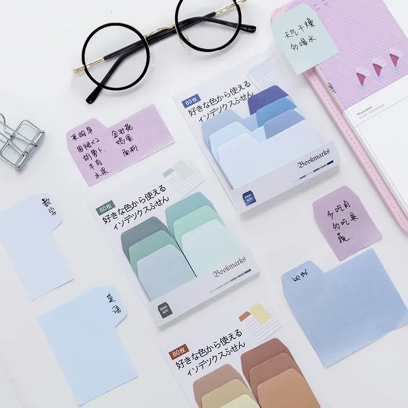 Morandi Index Memo Pad Posted It Sticky Notes  Notepad Bookmark School Supplies Kawaii Stationery