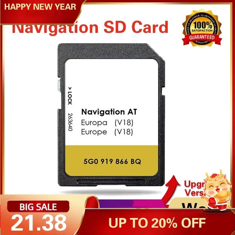 

for VW Golf 7 2012-2015 Full Capacity CID Changeable 16GB SD Card Navi Version Map MIB1 Sat Nav AT V18