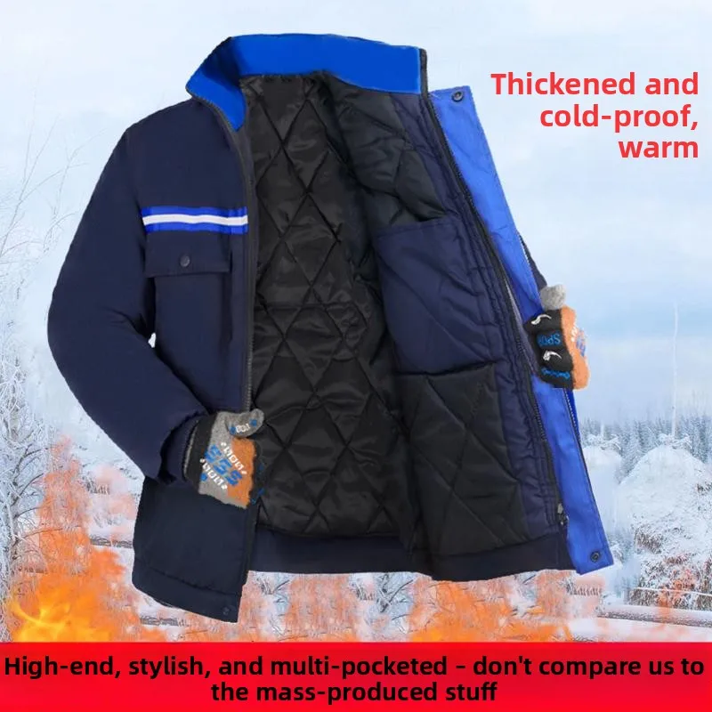 Giacca Invernale Imbottita in Cotone per Uomo, Abbigliamento da Lavoro per Esterni, Protezione Termica, Indumenti Protettivi per Cantieri Edili
