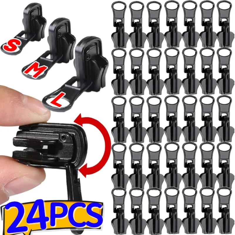 2/24Pcs Instant Fix Zipper Head Universal Detachable Repairing Zippers DIY Sewing Backpack Purses Zipper Head Replacement Zipper