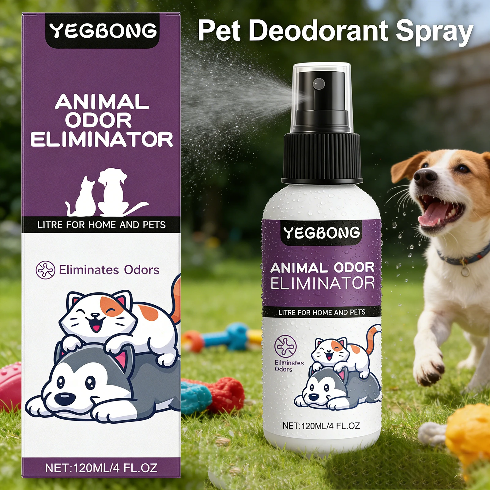 

Pet Deodorant Spray Cat Litter Dog Litter Box Pet Bed Cleaning Odor Eliminator Fresh Scent Eliminates Urine Smell Neutralizer