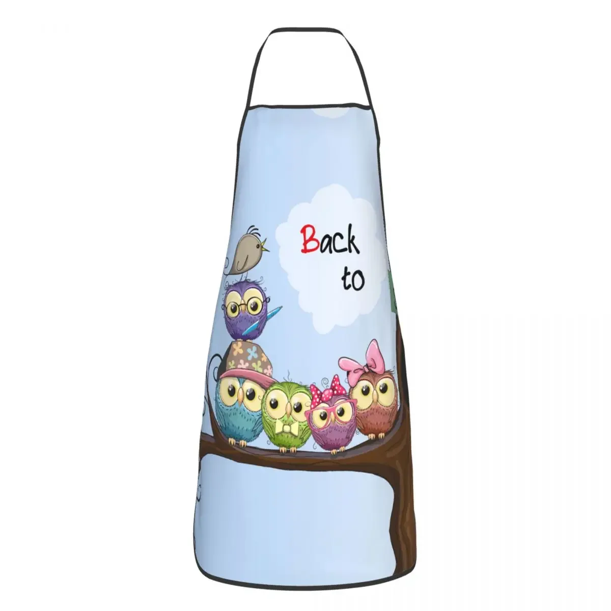 Unisex Cute Birds Cartoon Owl Kitchen Chef Cooking Baking Apron Women Men Animal Tablier Cuisine for Painting