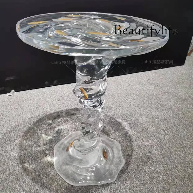Table basse nordique en résine époxy de haute transparence, chaise légère de luxe pour la maison, table d'angle Perkin