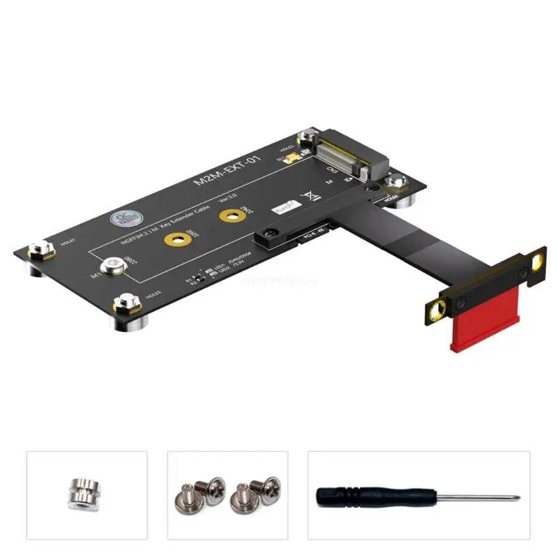 

M.2 NGFF NVME M-key SSD to PCI- 1X Extension Cable With Pad Dropship