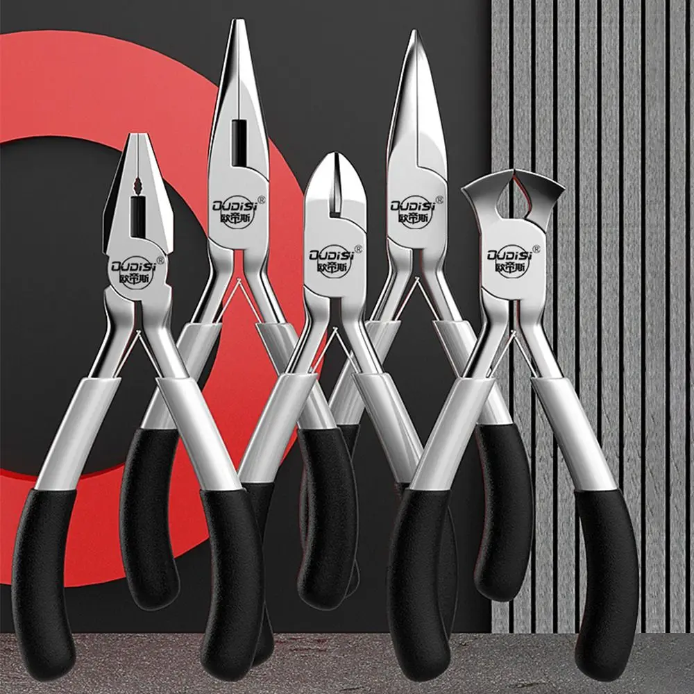 1Pcs Needle Nose Pliers Jewelry Making Plier Round Bent Handcraft Beading Insulated Mini Pliers Diagonal Multi-purpose