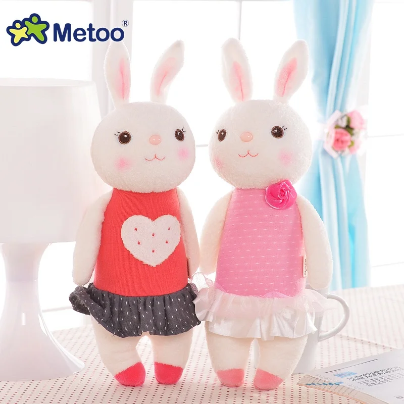 Original Metoo Toys 37cm Tiramitu Rabbit Plush Stuffed Toy Little White Rabbit Dolls Children's Holiday Gift Birthday Gifts Doll