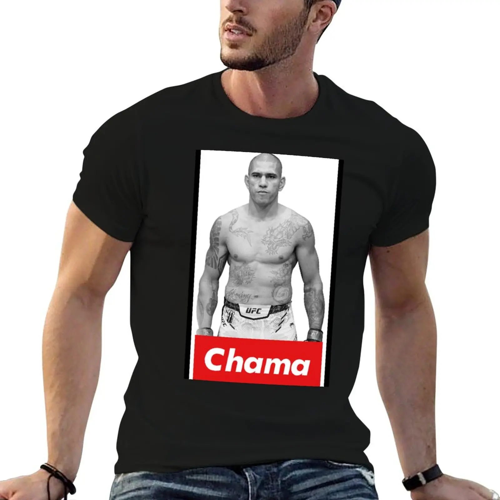 

Alex Pereira - Chama T-Shirt summer tops blacks customizeds Men's t-shirt