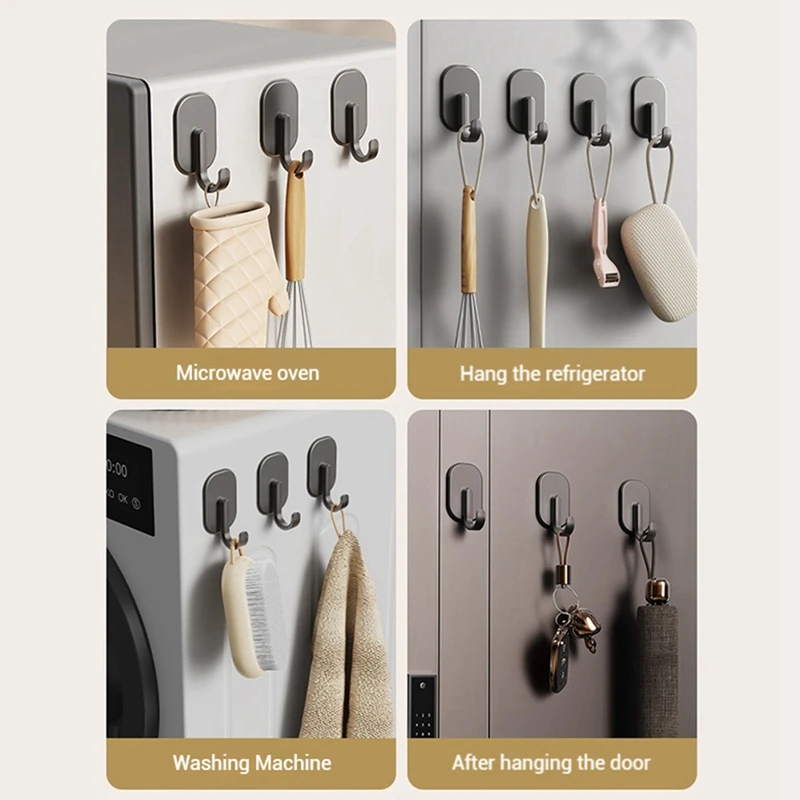 10PCS Strong Magnet Storage Hook Kitchen Refrigerator Multi-Purpose Hook Bathroom Door Wall Rack Coat Bag Towel Hanger