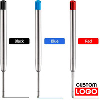 10pcs Metal Ballpoint Pen Refills Blue Red Black Ink Medium Roller Ball Pens Refill for Parker School Office Stationery Supplies