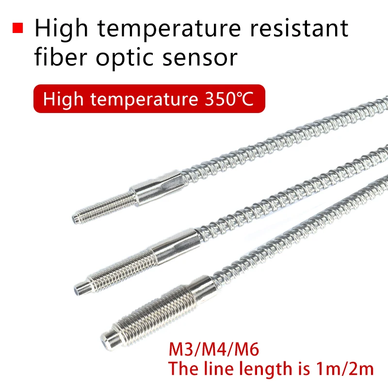 High temperature resistant glass fiber optic sensor probe M3M4M6 reflector right Angle temperature resistance 350 degrees can be