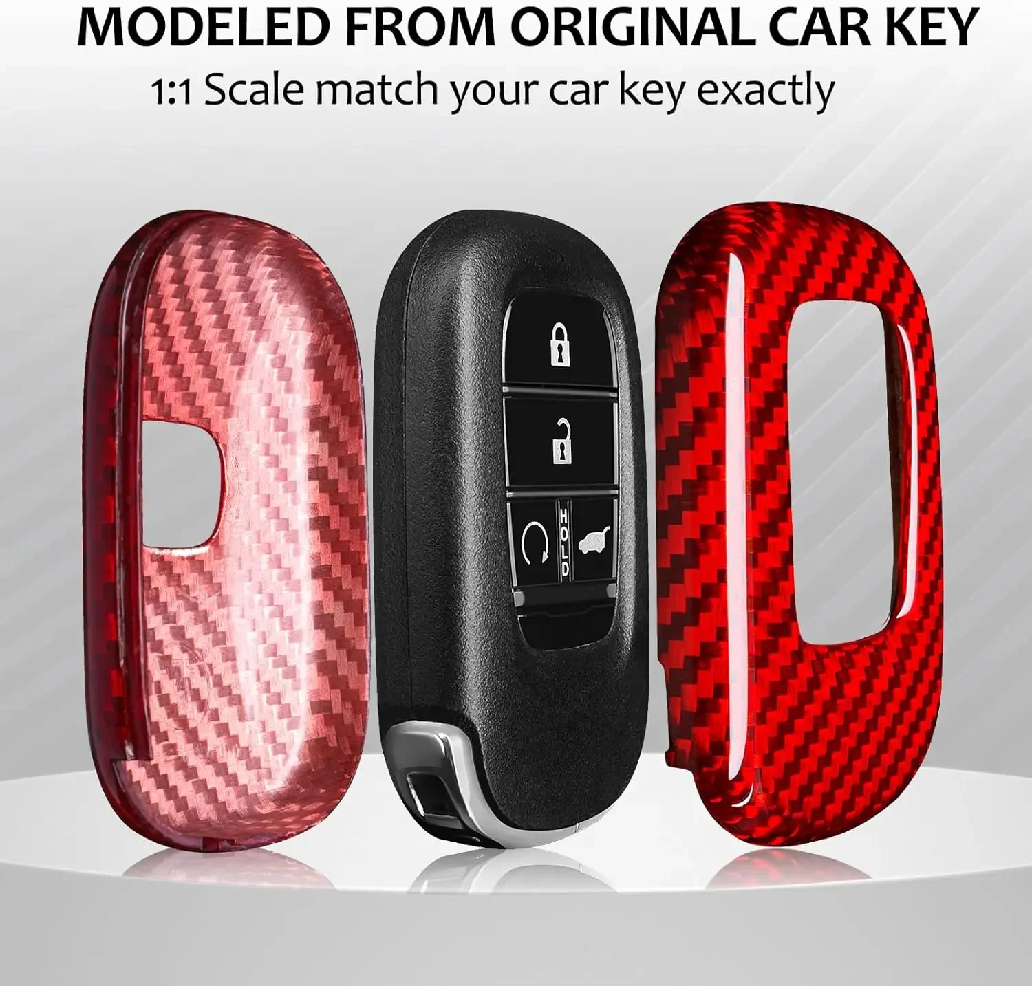 สําหรับ Honda Key Fob คาร์บอนไฟเบอร์ Key Case สําหรับ Honda Civic Type R Accord HR-V CR-V นักบินกีฬา SI EX EX-L อุปกรณ์เสริม