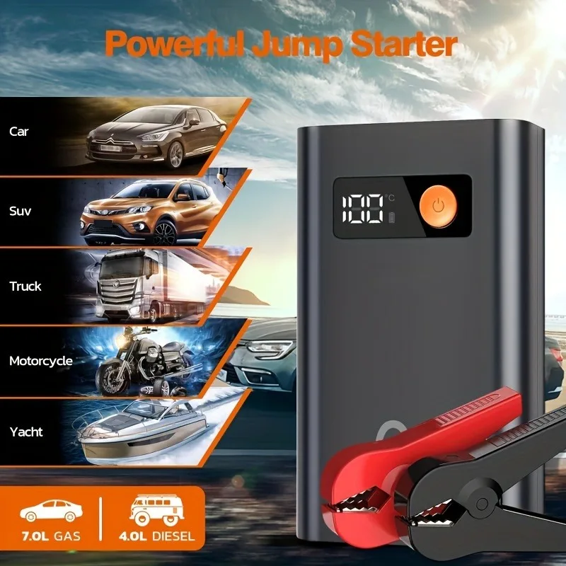 Jump Starter 1800APeak Car Jump Starter 60Win/Out Fast Charging, Portable Jump Starter for Up to 7.0L Gas and 4.0L Diesel Engine