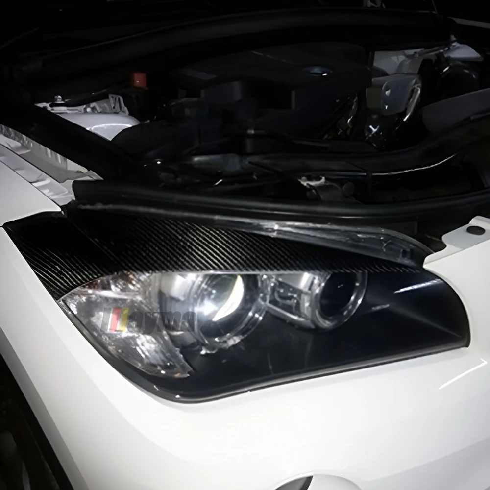 Carbon Fiber Car Eyebrows For BMW X1 sDrive18i xDrive20i 25i 28i 35i 2008-2015 year E84 lamp eyelid front eyebrow