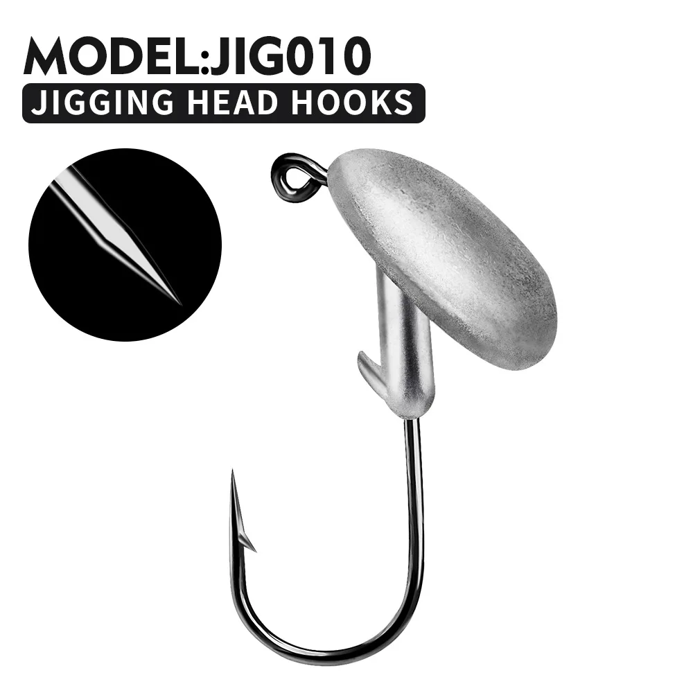 High Carbon Steel Fishhooks with Lead Head, Unbeatable for Fishing in Various Weight Sizes 3.5g 5g 7g 10g 14g Jig Head