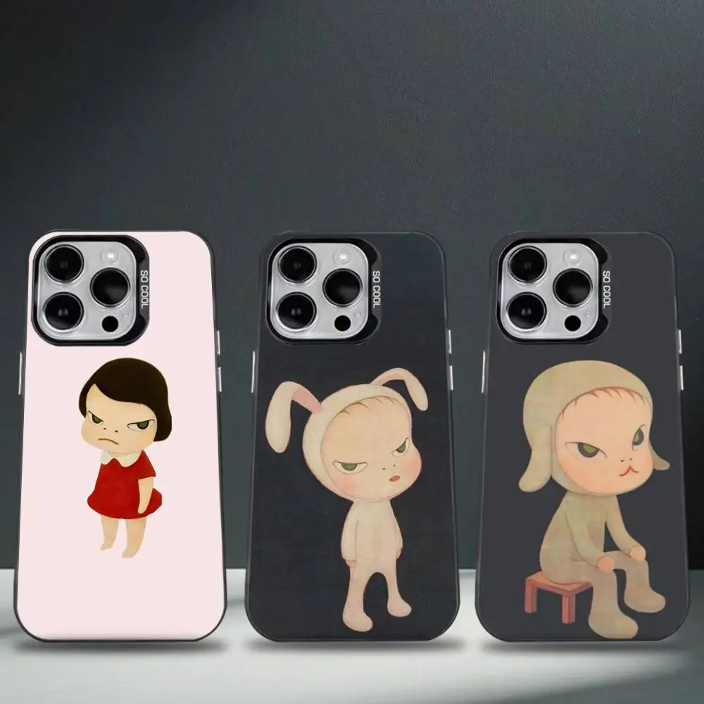 

Cute Y-Yoshitomo Nara Phone Case For iPhone 16,15,14,13,12,11,8,7,Pro,Max,Plus,Mini,XS,SE Anti Fall Black Matte Hard