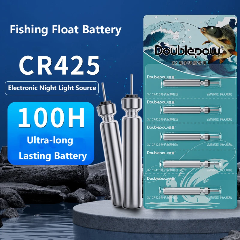 5pcs Fishing Float Battery Luminous Rechargeable CR425 3V Lithium Battery for Electronic Light Stick Night Fishing Buoy Tackle