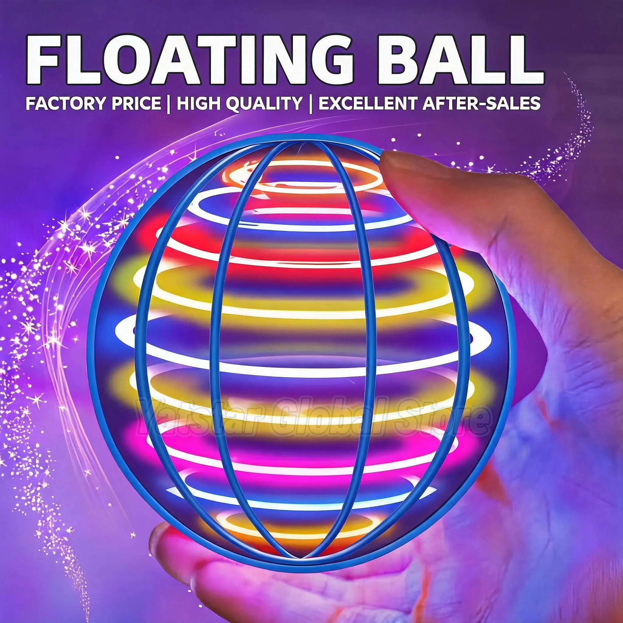 Nuevo Globo Cósmico LED 2026 con Control Manual, Bola Voladora Giratoria 360°, Recuerdos para Fiestas, Juguete para Interiores y Exteriores, Regalo para Niños