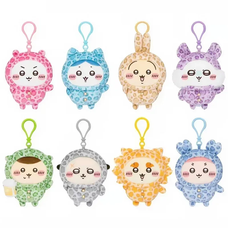 Leopard Print Usagi Chiikawa Hachiware Momonga Penguin Plush Pendant Backpack Ornament Gift For Teen Girls Daily Bag Accessory