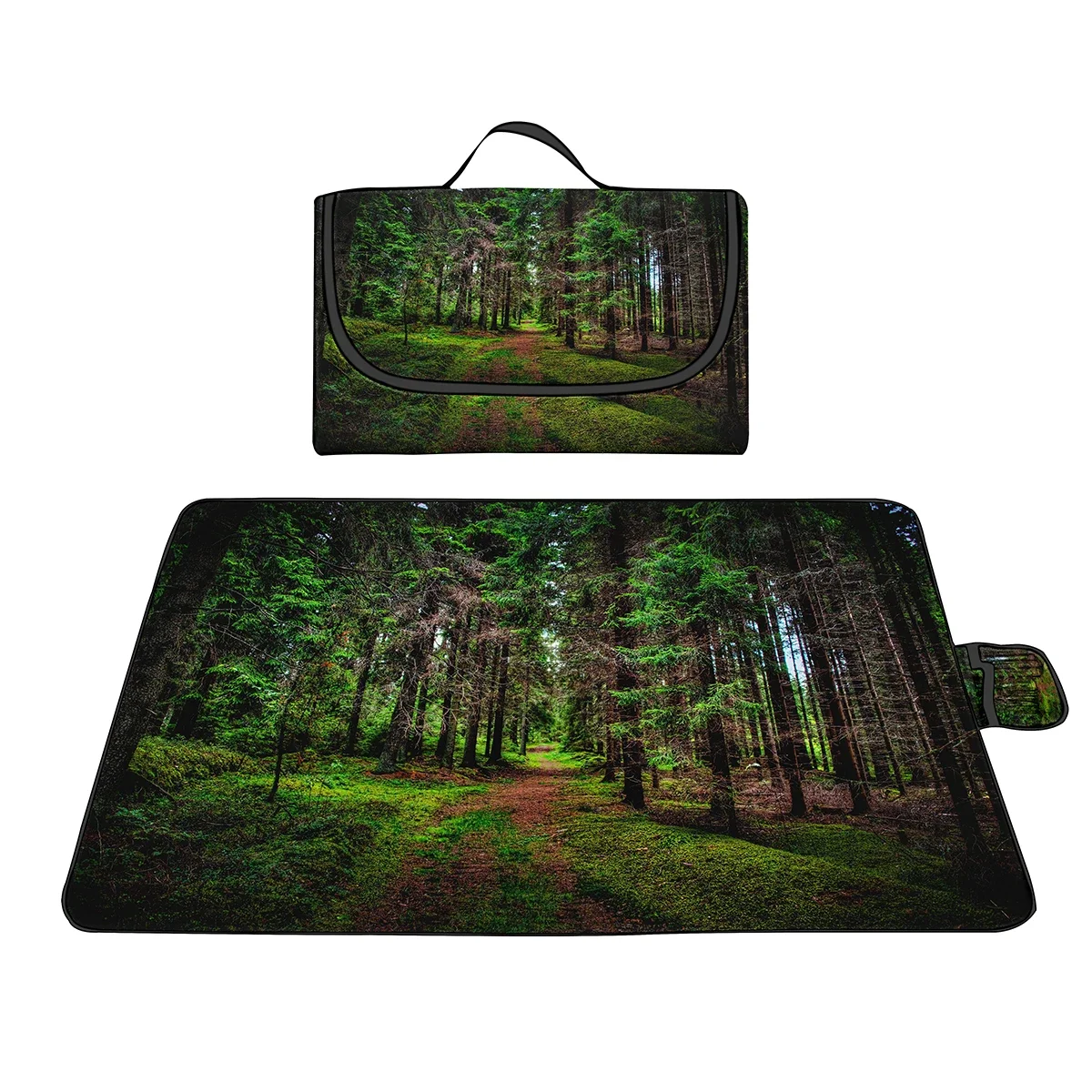 Fantasy Forest Picnic Mat Waterproof Washable Picnic Blanket Foldable Outdoor Mat Sand Proof for Beach Camping Grass Hiking Park