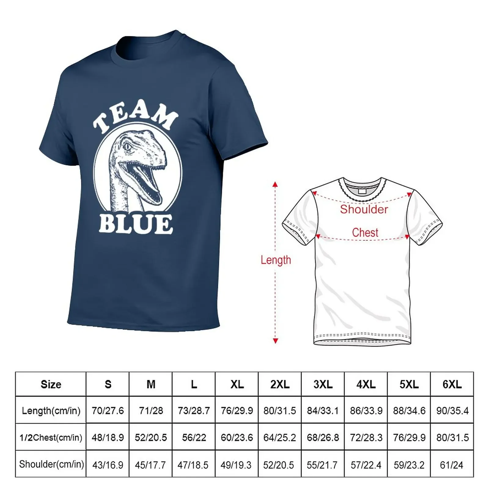 Team Blue Raptor T-Shirt korean fashion graphics blanks Men's t-shirts