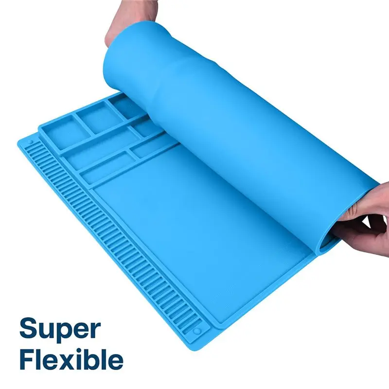 A36T-S-180 محطة عمل متعددة الأغراض مع خطوط شبكية - سيليكون للساعة، حصيرة لحام لإصلاح الهاتف المحمول