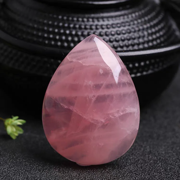 

Madagascar Natural Rose Quartz Pendant Pink Rose Quartz Water Drop Women Men Love Stone AAAAA