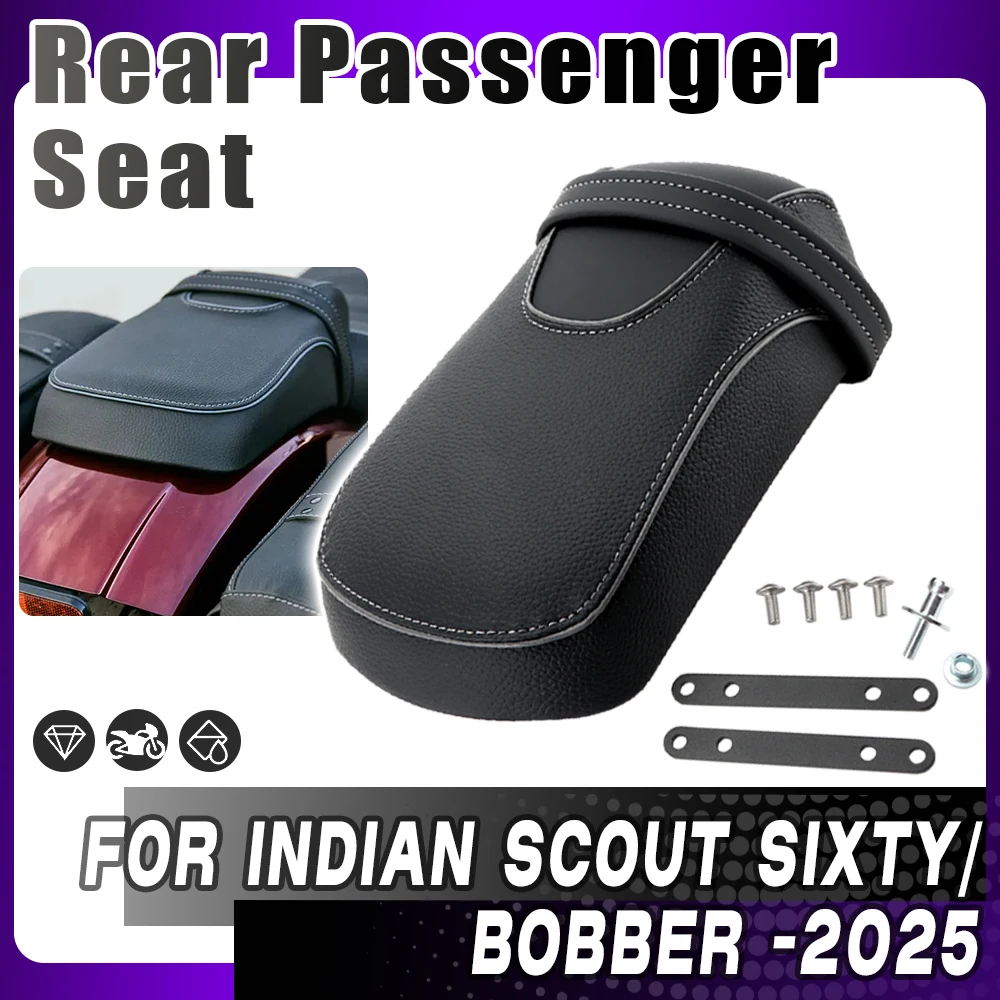 For 2025 Indian Scout Rear Seat Cushion Waterproof Motorcycle Seat Memory Foam Comfort For Scout Super Sport Limited Tech Models