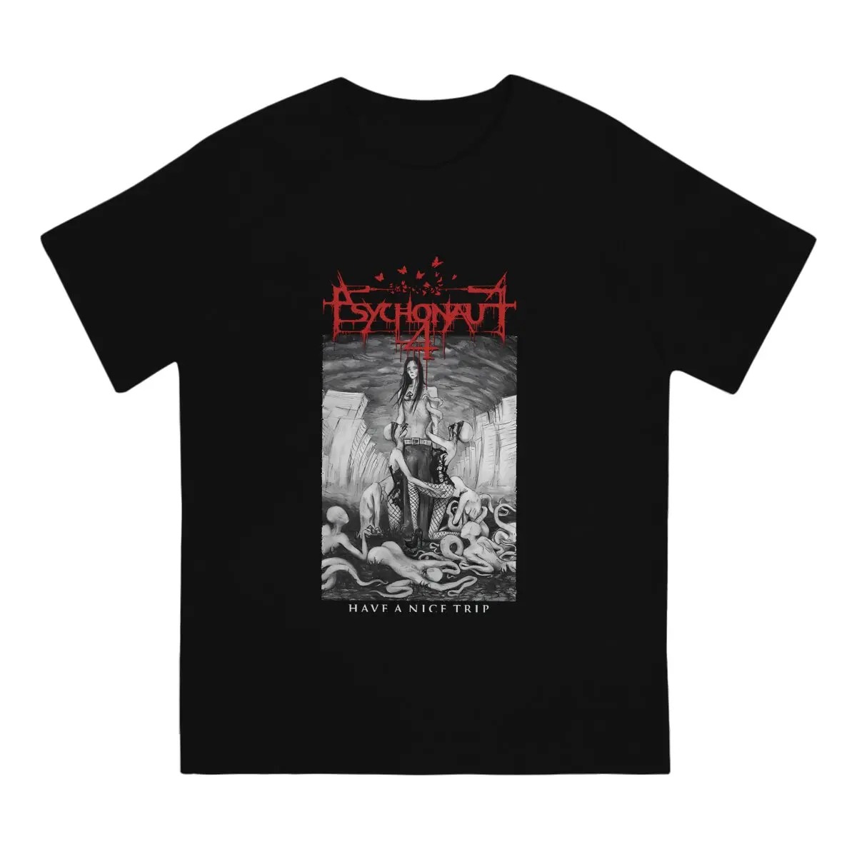 

Funny Rock T-Shirt Men Round Neck Cotton T Shirt Psychonaut 4 P4 Short Sleeve Tee Shirt Gift Tops