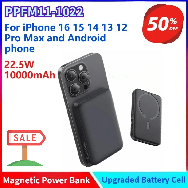 

Brand New10000mah 15W Magnetic Power Bank Wireless Charging 22.5W Wired Charge Qi2-Certified for iPhone 12 13 14 15 16 Pro Max