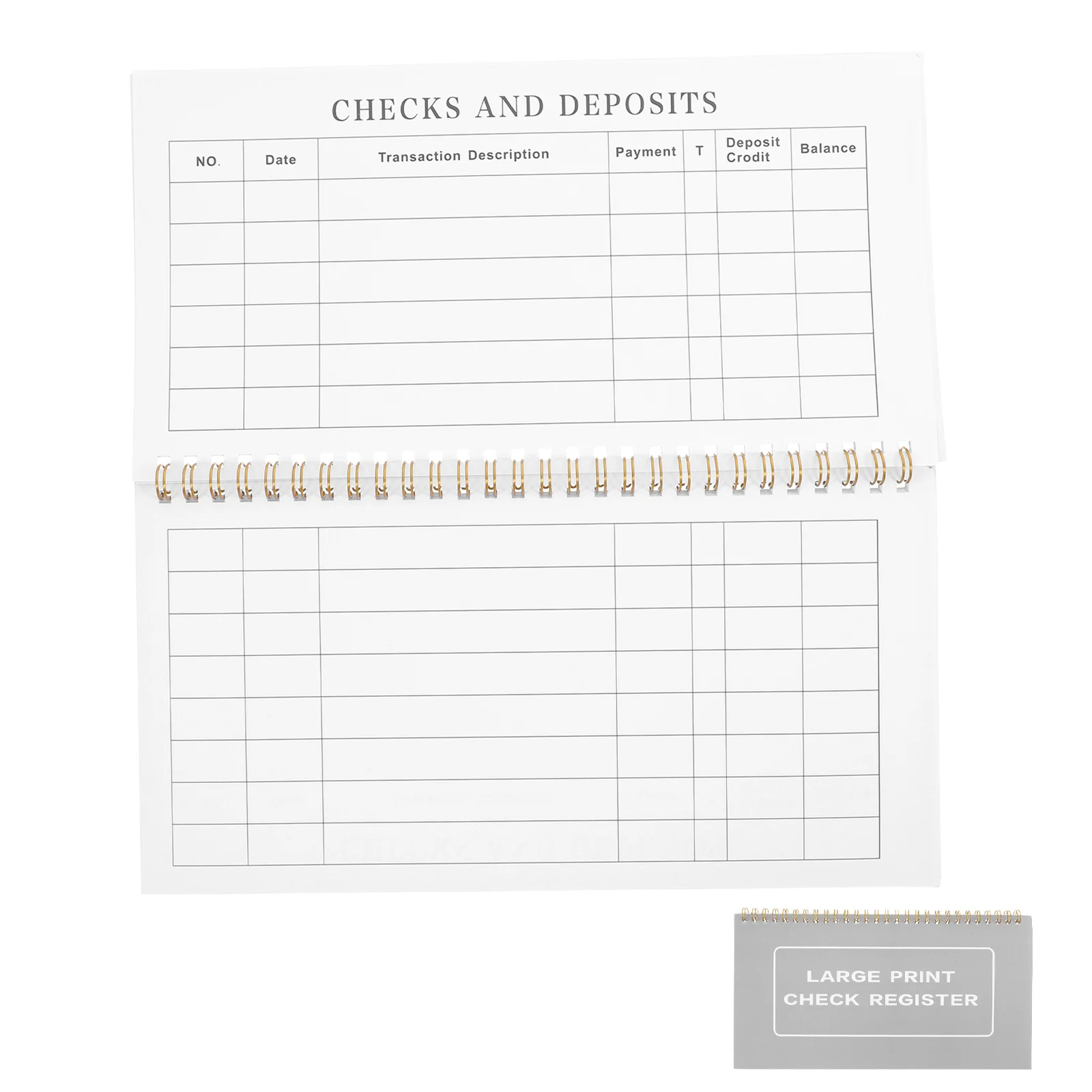 

2Pcs Bank Register Book Clear Forms Portable Check Ledger for Personal Finance Management and Expense Tracking