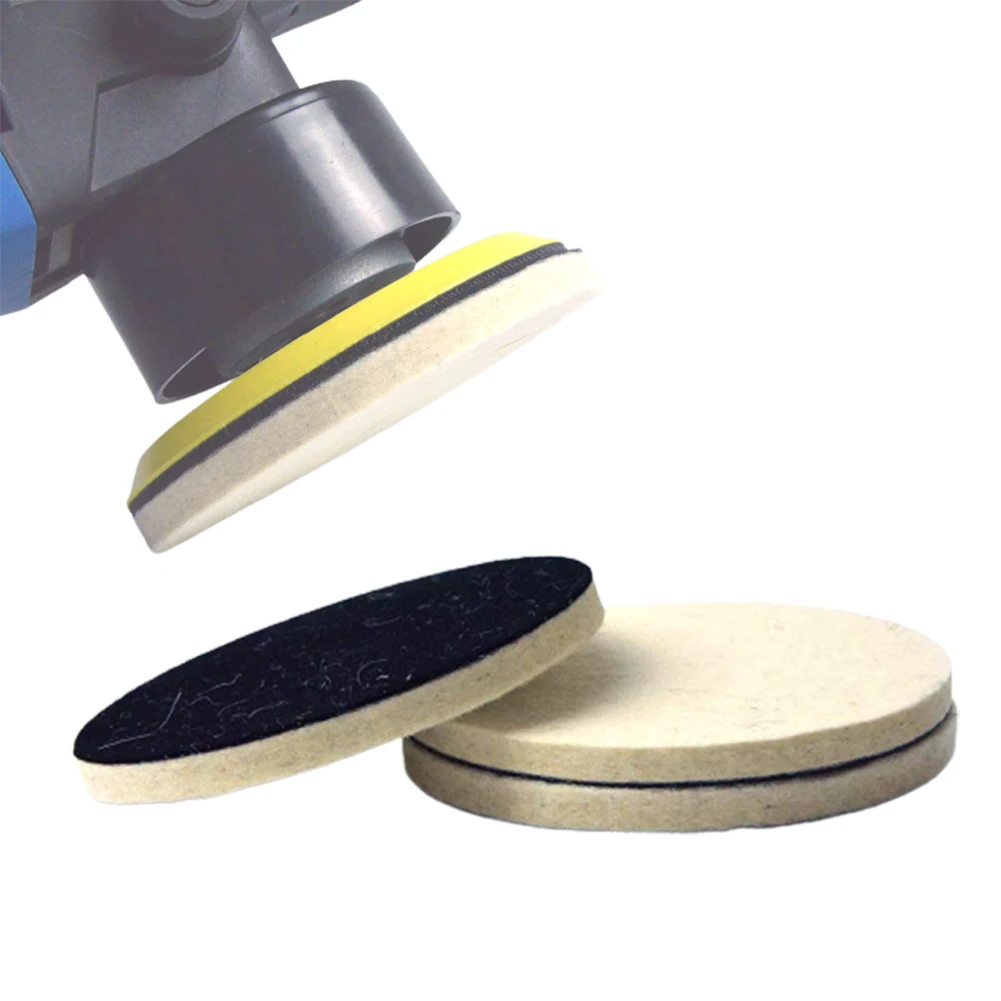 Polegada Feltro de lã Almofada de Polimento de lã Roda Mop Conjunto Adequado para Carro Polisher Brocas Reparação Pintura 10 mm 17