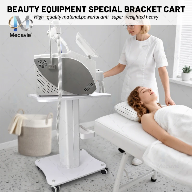 Beauty Salon Rolling Trolley Cart Mobile Stand For RF Microneedling Cryo Machine Spa Equipment Storage Silent 360° Rotate Caster