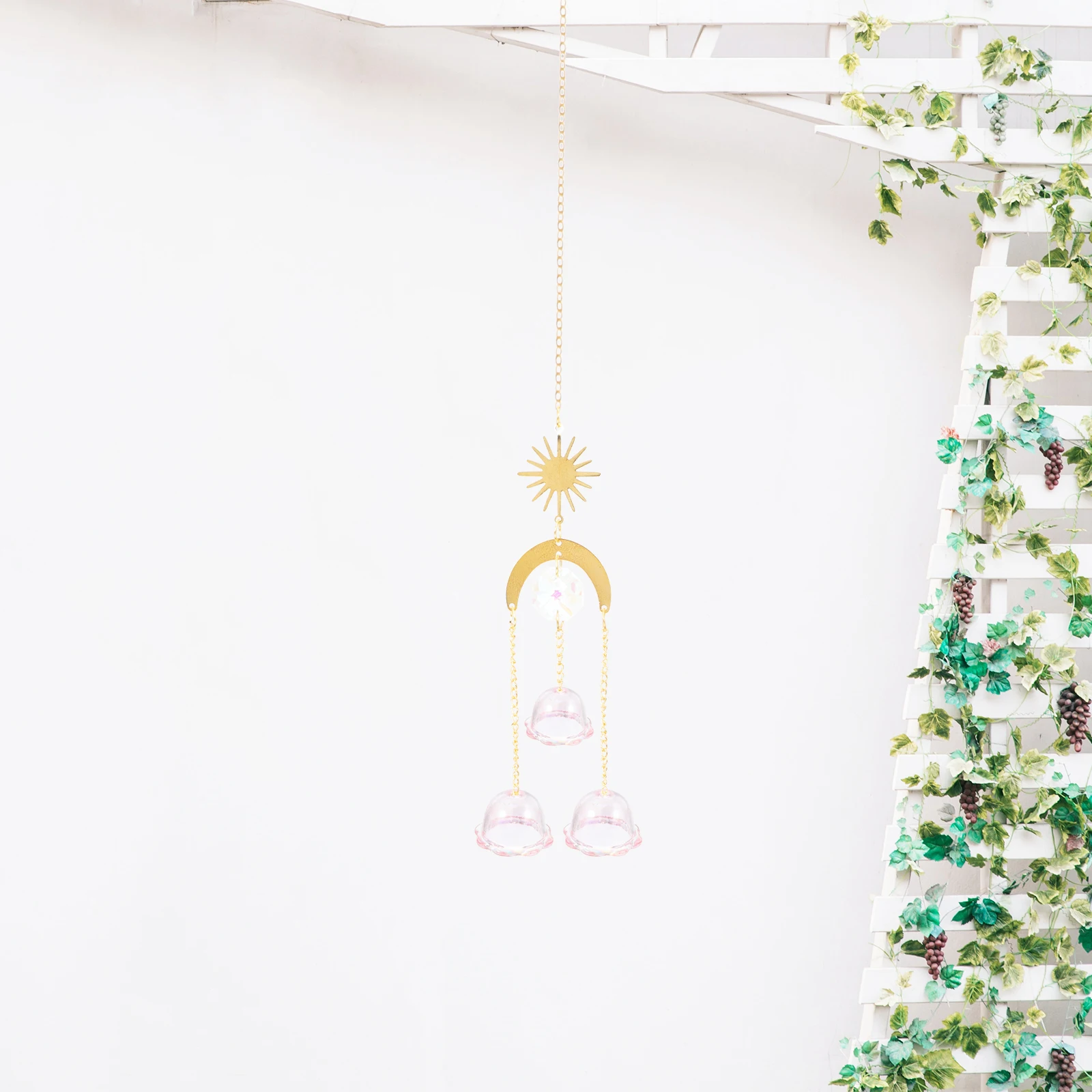 

10pcs Crystal Clear Acrylic Chime Hollow Floral For Diy Wind Bells Jewelry Making Pendant Decorations Craft Supplies Sun Catcher