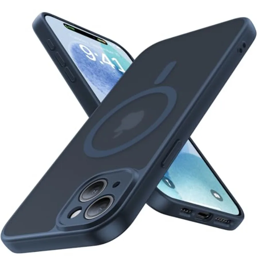 

Magnetic for iPhone 15 Case, Upgraded [Full Camera Protection][Compatible with Magsafe][Mil-Grade Protection] Shockproof SlimTr